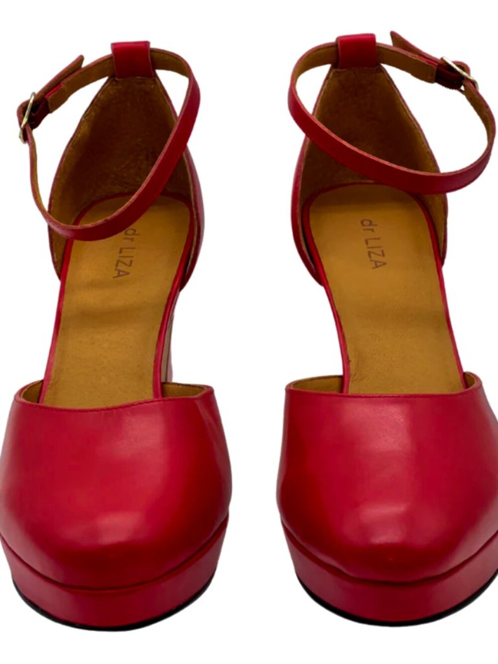 dr LIZA closed toe sandal heels - APPLE RED